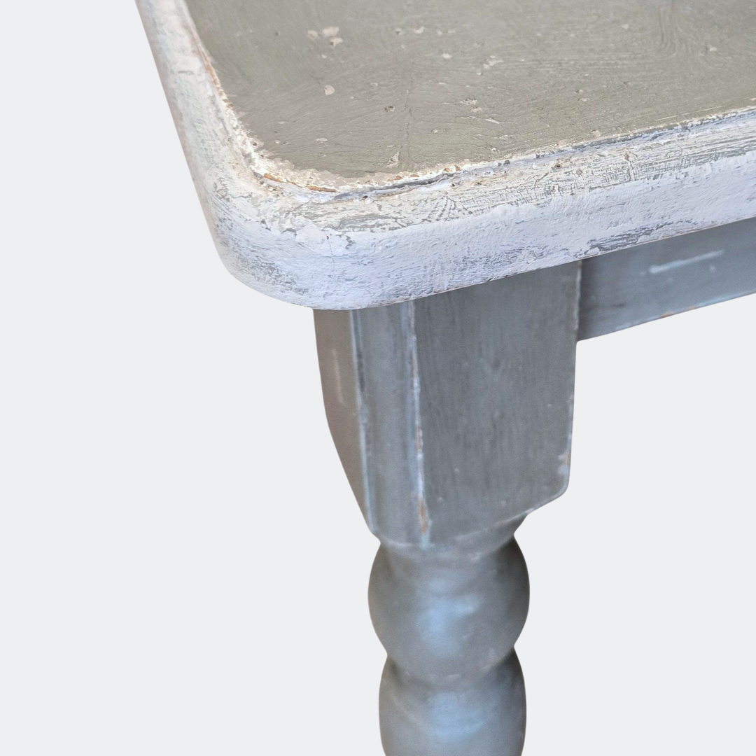 English Farmhouse Painted Grey Pine Table