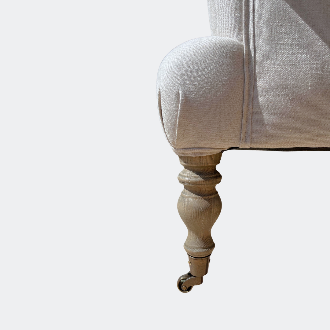 Country Home Button Armchair with Castors