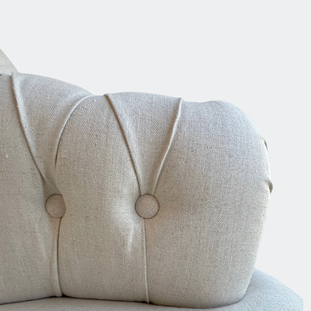 Country Home Button Armchair with Castors