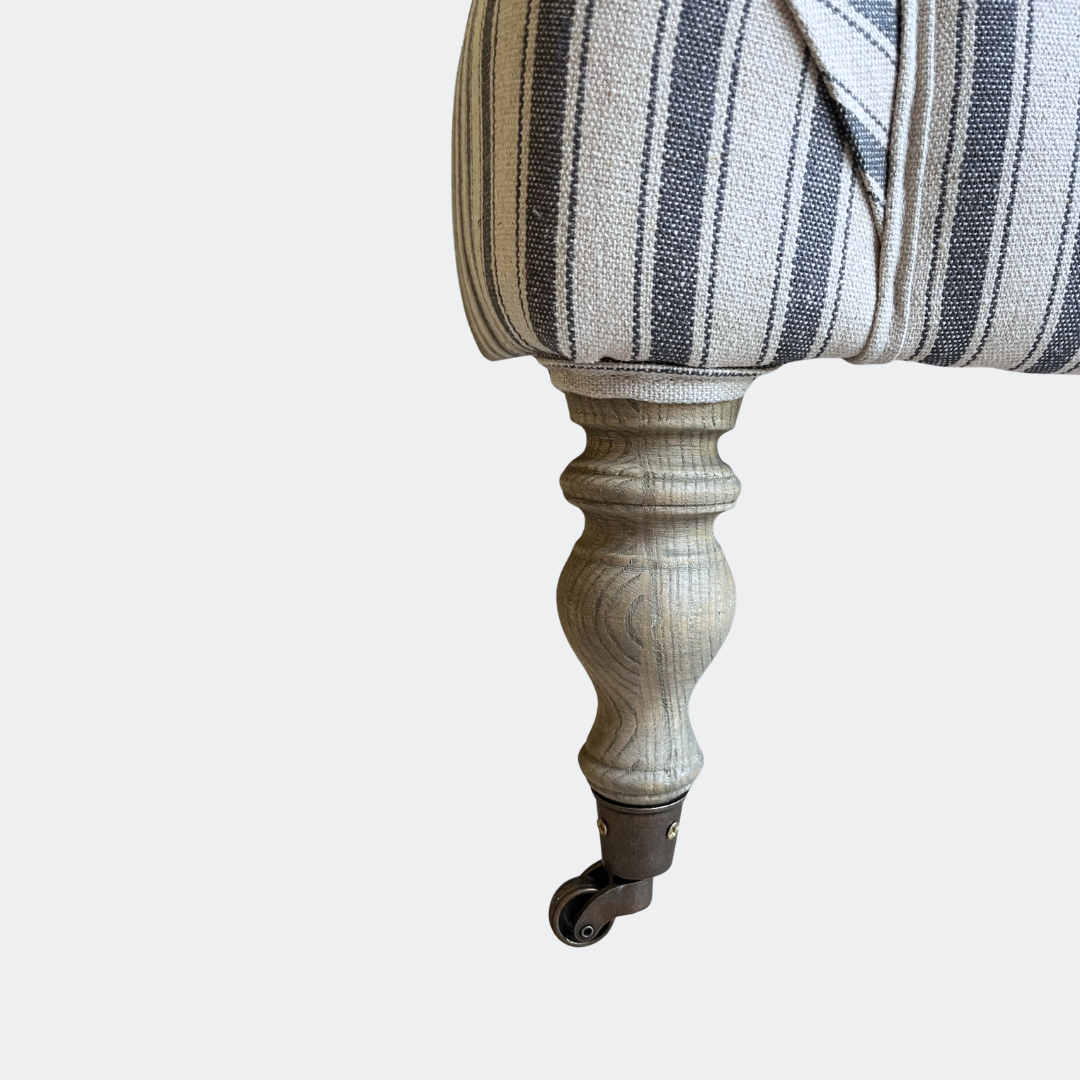 Country Home Armchair in Stripes with Castors