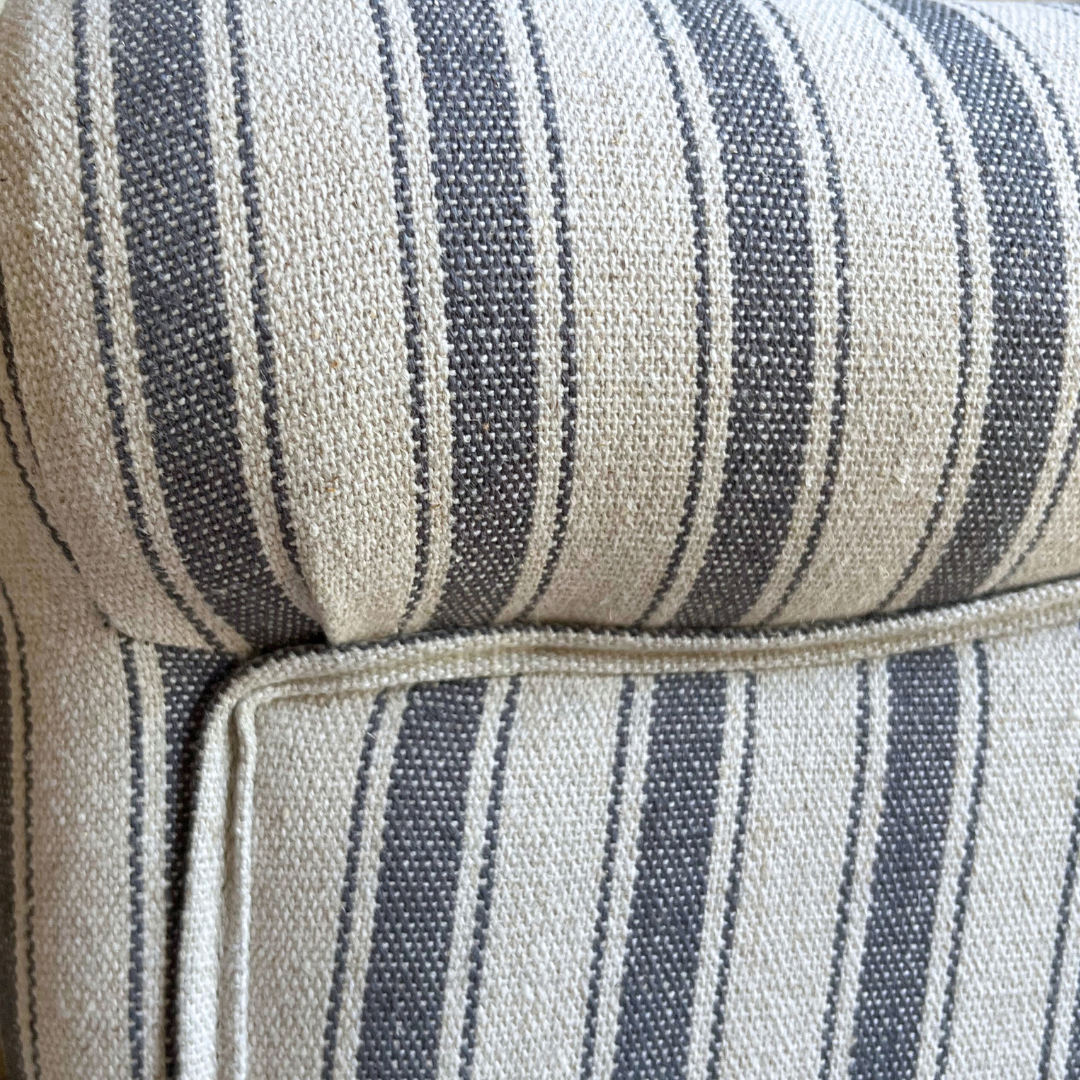 Country Home Armchair in Stripes with Castors