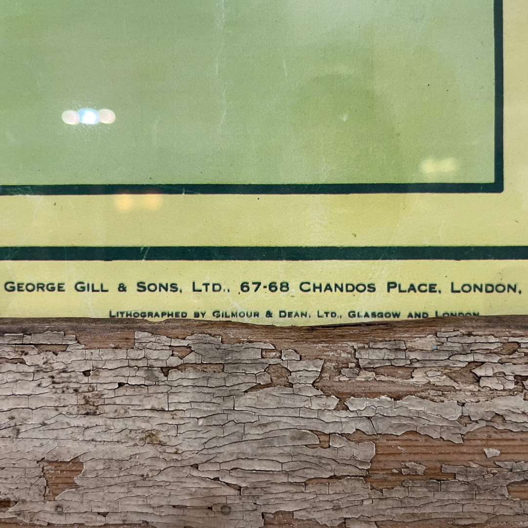 1950s Map of Africa in Pine Rustic Frame