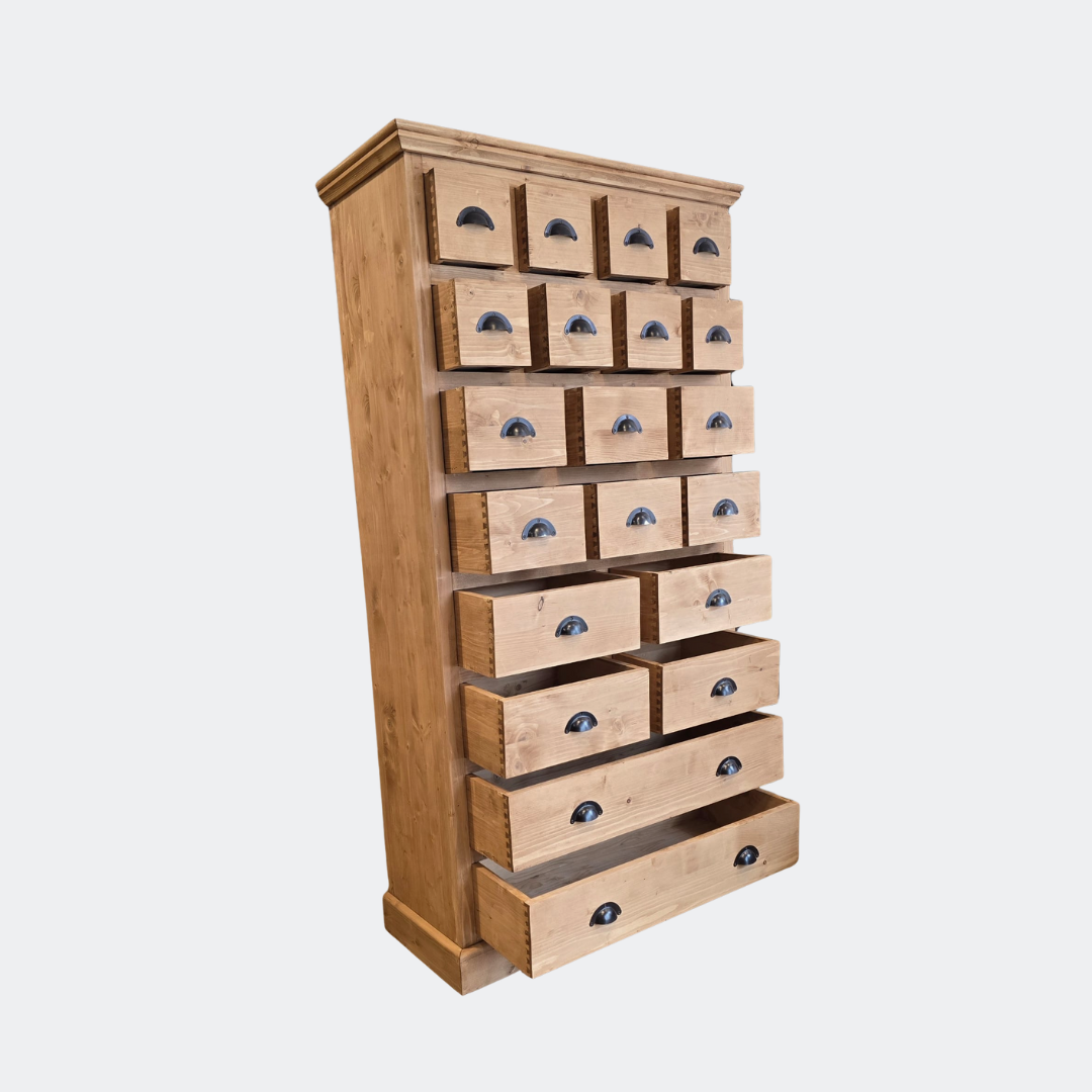 Multi-Drawer Handcrafted Pine Cabinet