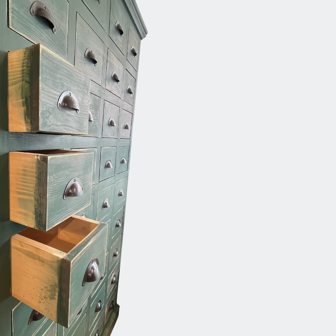 Multi-Drawer Handcrafted Painted Cabinet