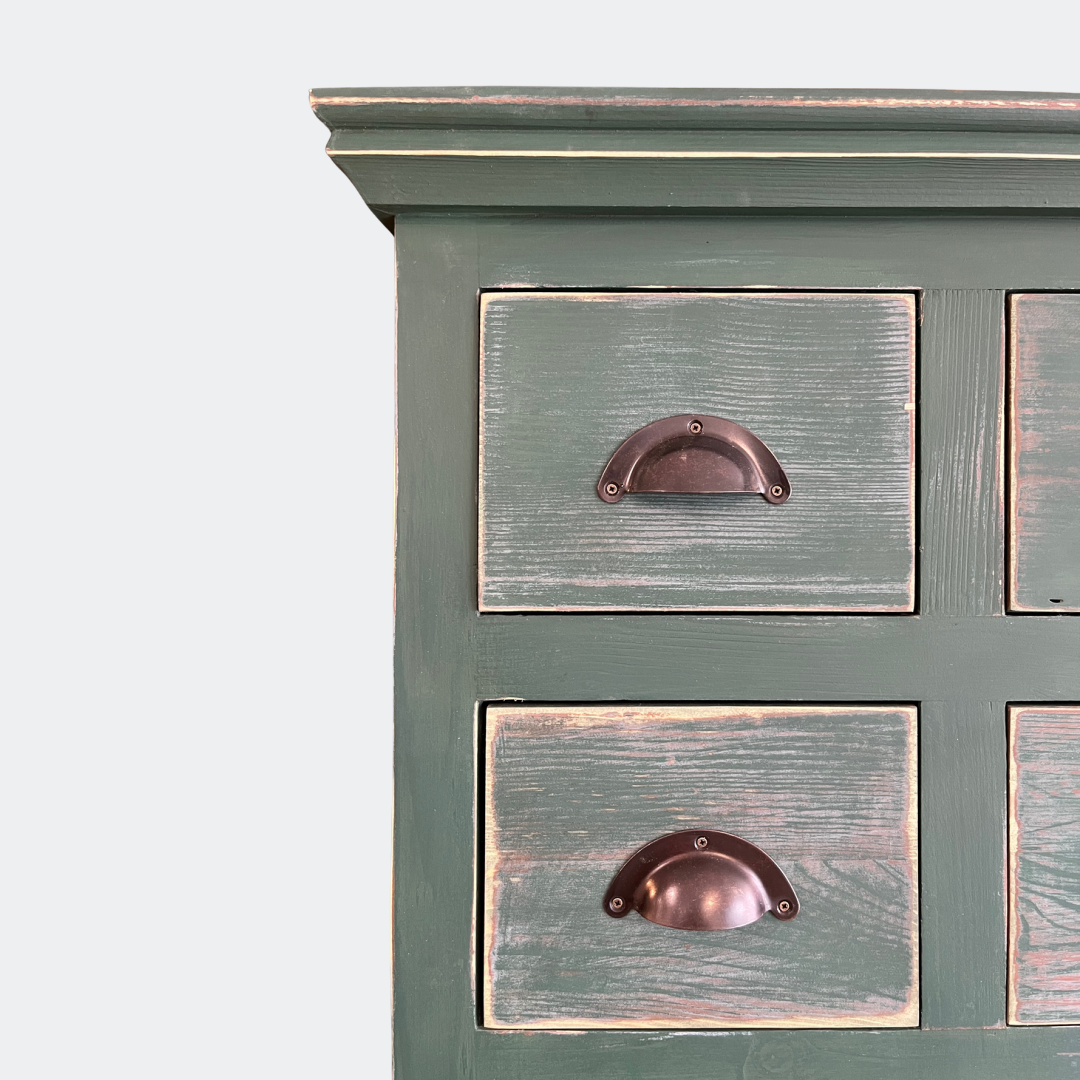 Multi-Drawer Handcrafted Painted Cabinet