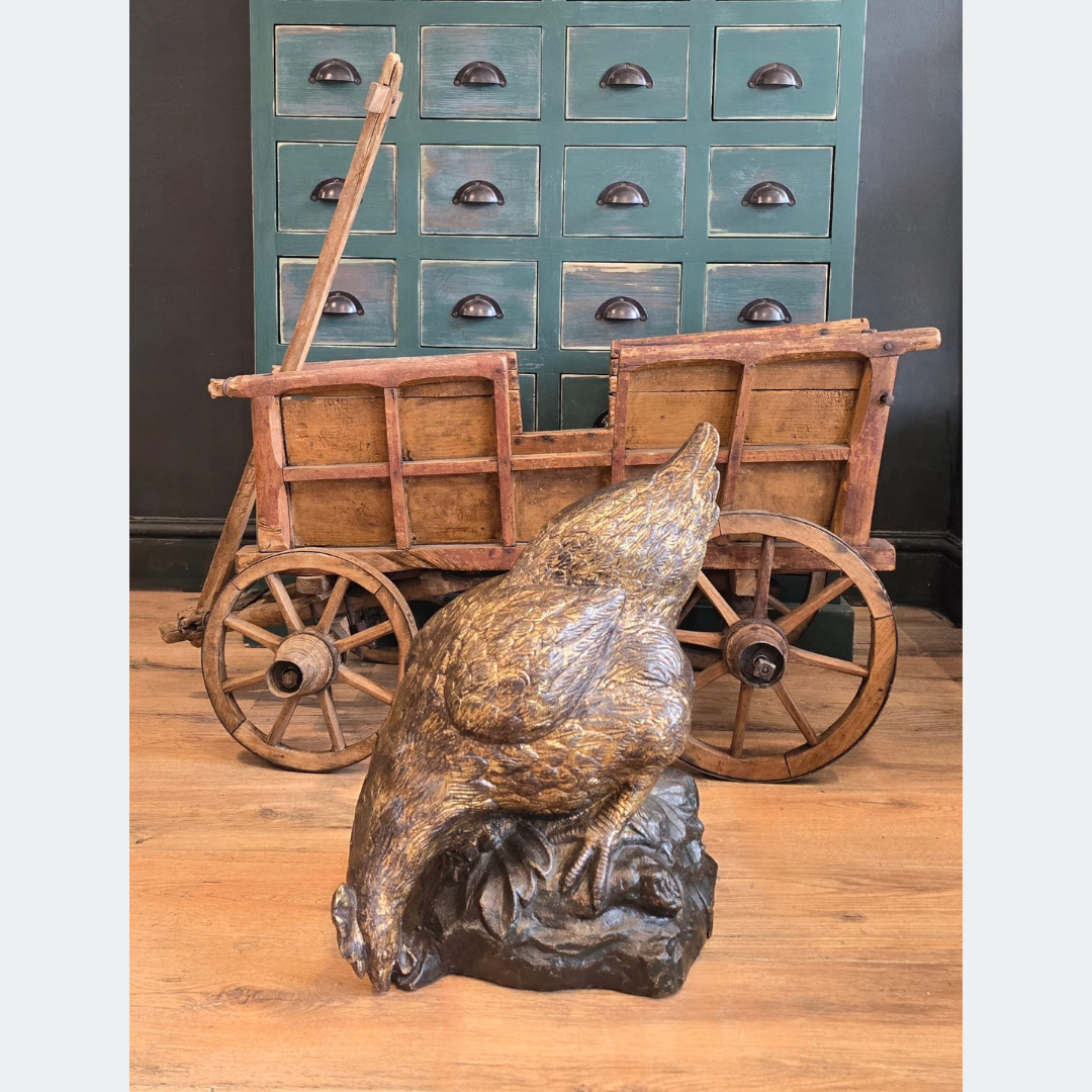 Cast Iron Chicken Sculpture