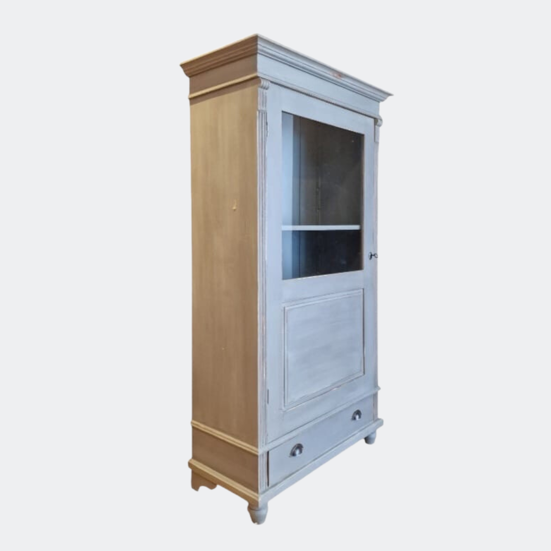 Antique Pine Painted Grey Dresser/Cupboard
