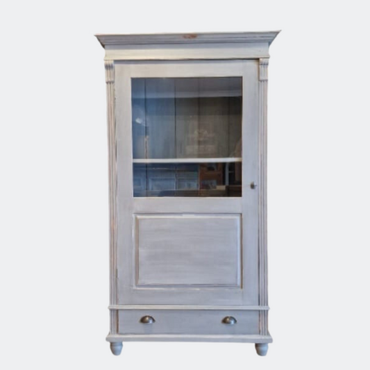 Antique Pine Painted Grey Dresser/Cupboard
