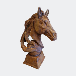 Pair of Cast Iron Horse Bust