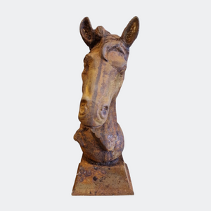 Pair of Cast Iron Horse Bust