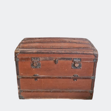 Load image into Gallery viewer, Leather Antique Dome Steamer Trunk
