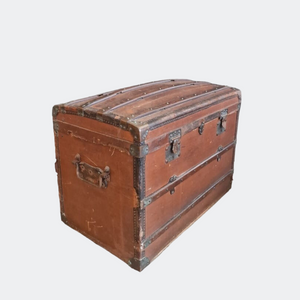 Leather Antique Dome Steamer Trunk