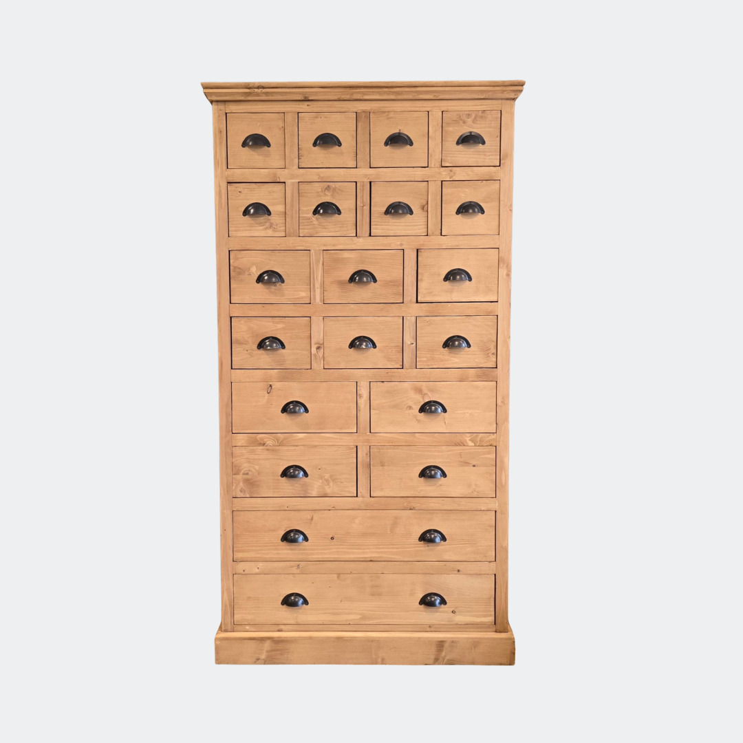 Multi-Drawer Handcrafted Pine Cabinet