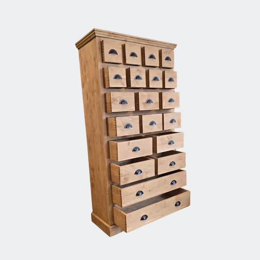 Multi-Drawer Handcrafted Pine Cabinet