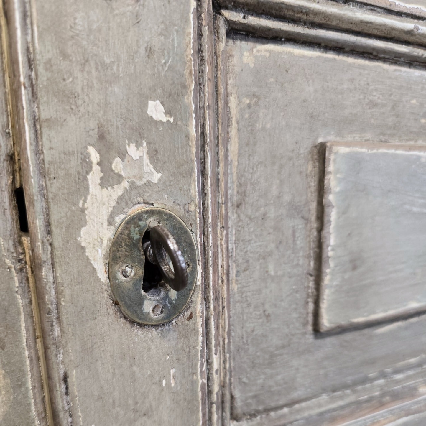 Antique Pine Cupboard in French Grey