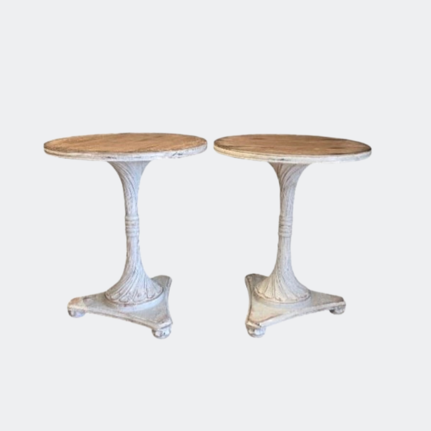 Pair of Rustic Carved Side Tables