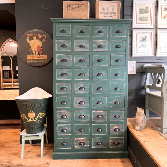 Multi-Drawer Handcrafted Painted Cabinet