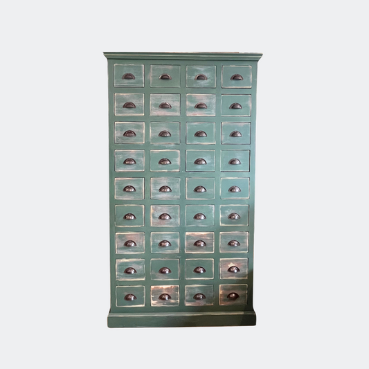Multi-Drawer Handcrafted Painted Cabinet