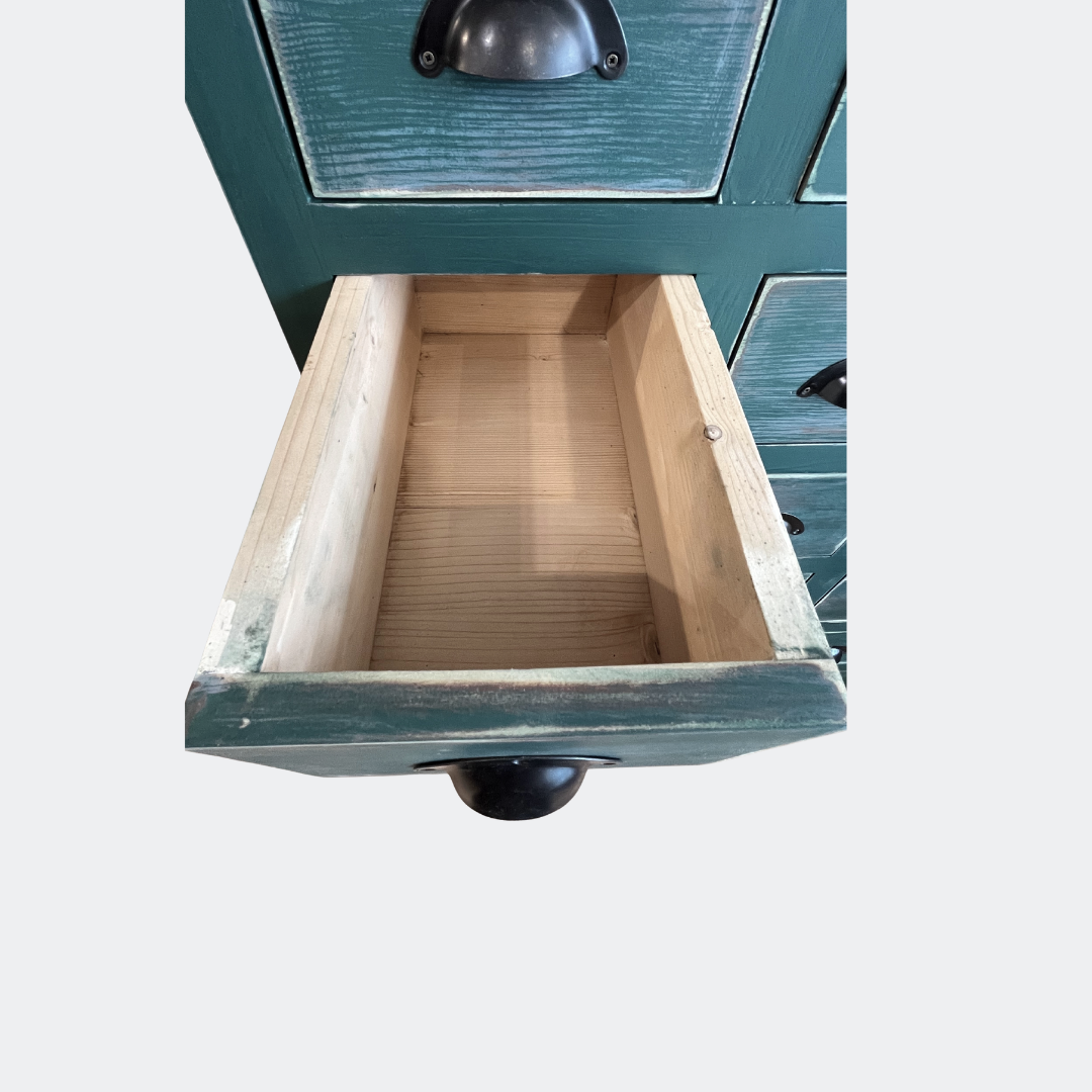 Multi-Drawer Handcrafted Painted Cabinet