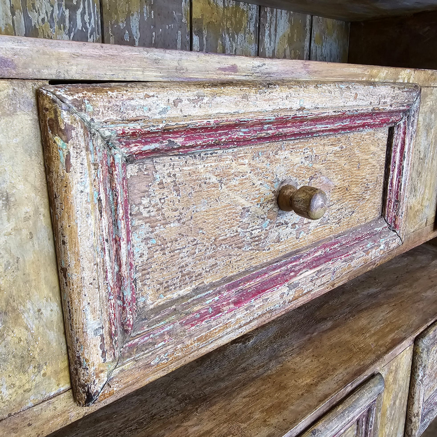 Antique Pine Multi Drawer Bookcase