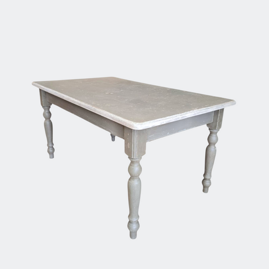 English Farmhouse Painted Grey Pine Table