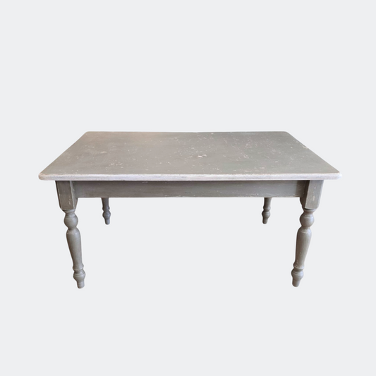 English Farmhouse Painted Grey Pine Table