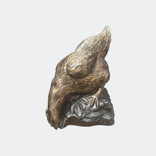 Cast Iron Chicken Sculpture