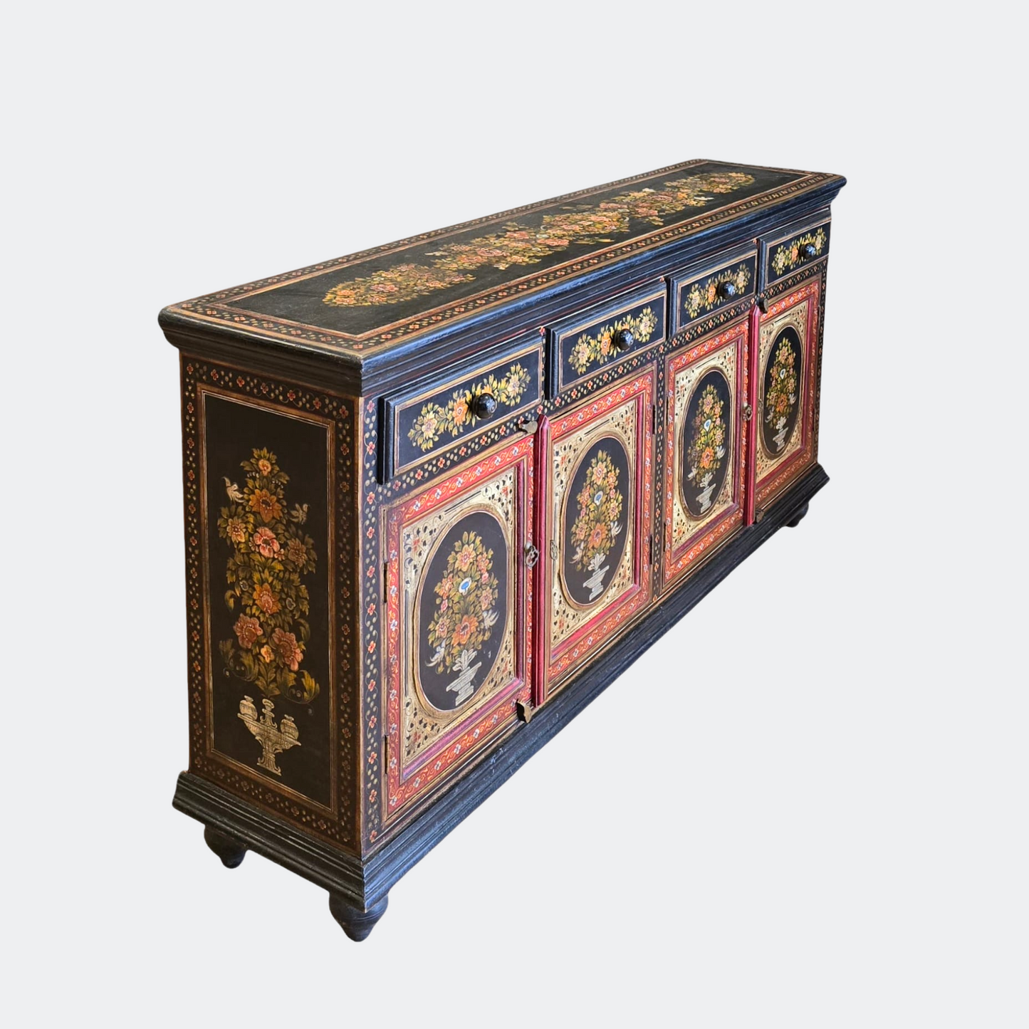 Indian Floral Hand Painted Sideboard