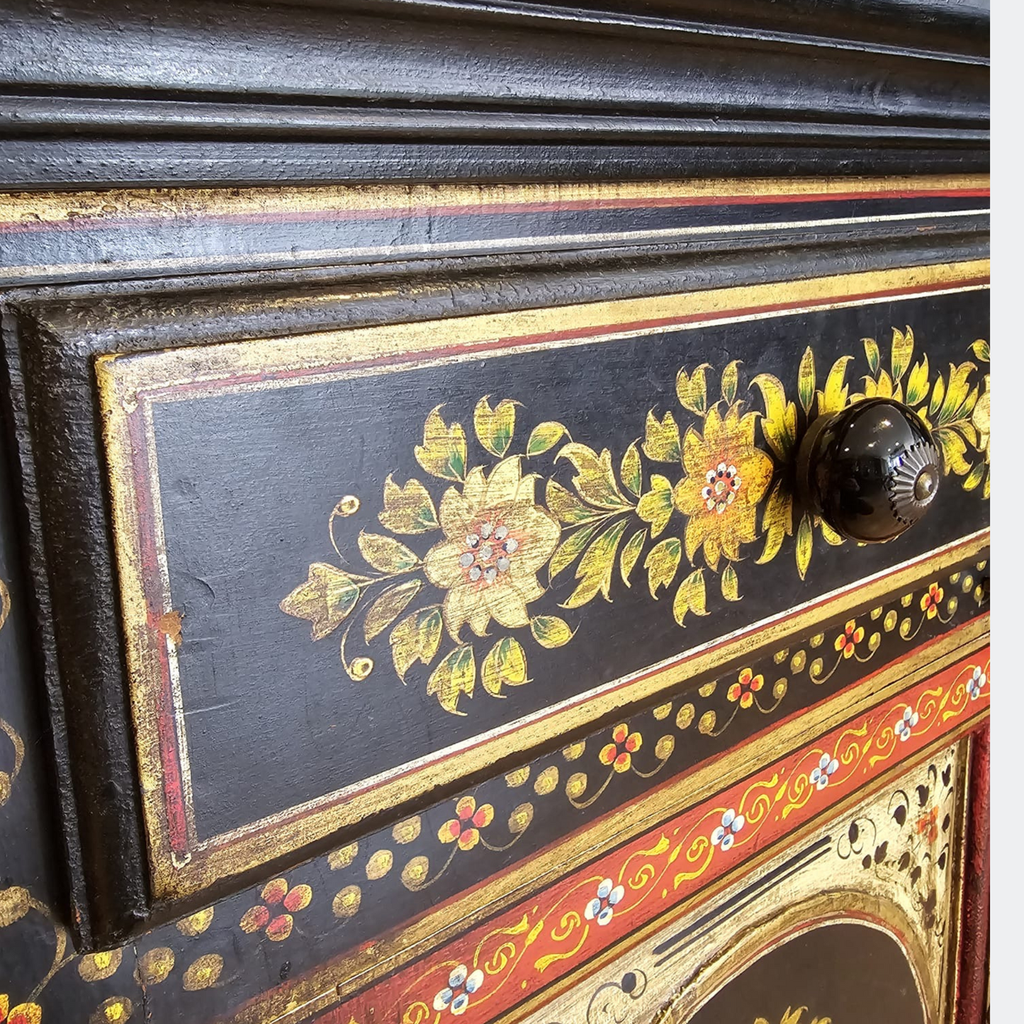 Indian Floral Hand Painted Sideboard