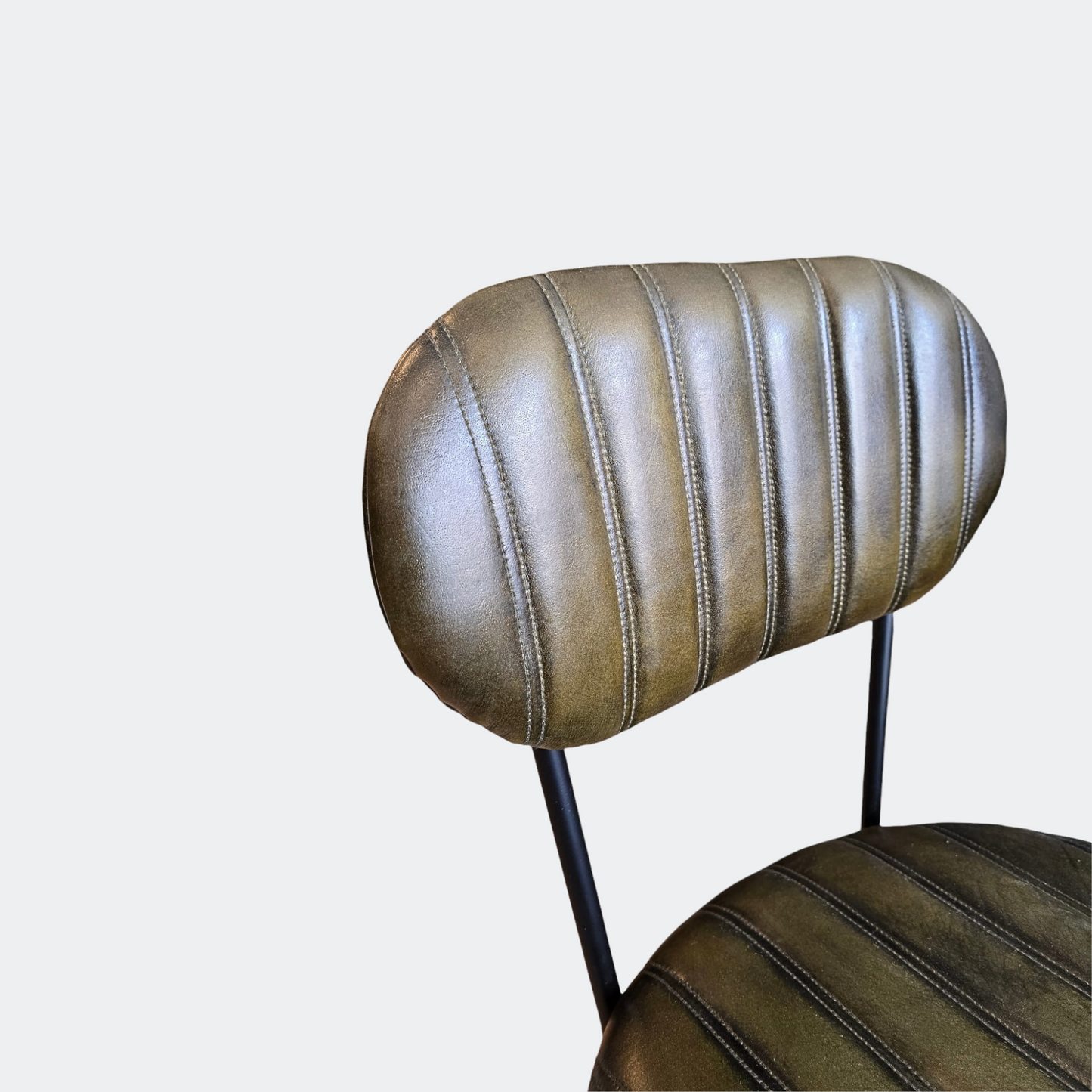 Olive Leather Dining Chair