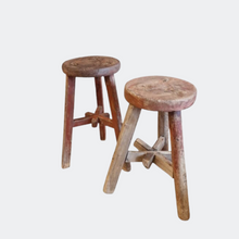 Load image into Gallery viewer, Antique Rustic Milking Stool Side Table
