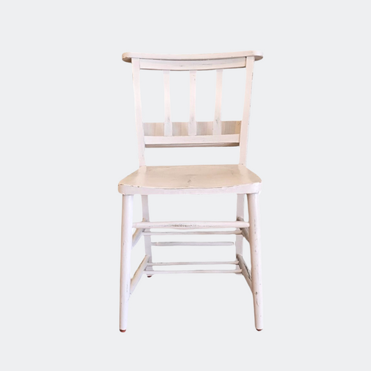 White Painted Antique Chapel Chair