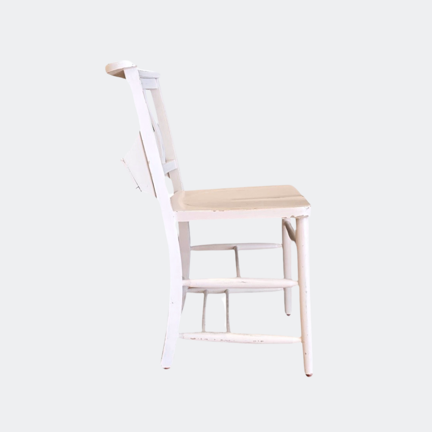 White Painted Antique Chapel Chair