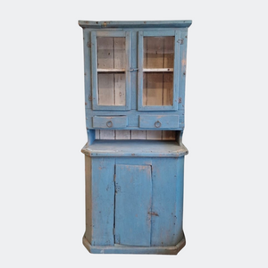 Hand Painted Country Rustic French Cupboard