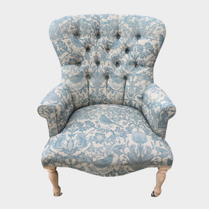 Country Fabric Button Wingback Armchair